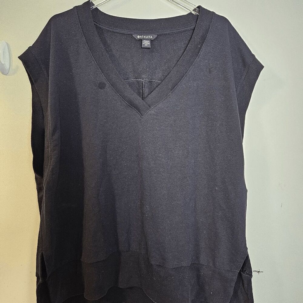 Athleta Retroterry V Neck Sleeveless Vest 532197 Women's Black Size 2XL